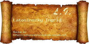 Latosinszky Ingrid névjegykártya